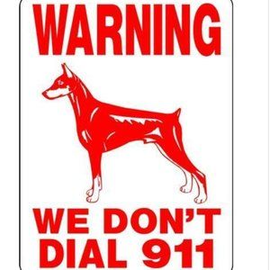 Doberman Pinscher 9"x12" Aluminum Sign